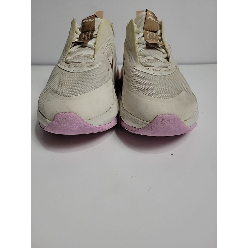 Nike Women's Cream and Pink Athletic Sneakers with Brown Swoosh - Picture 3 of 9